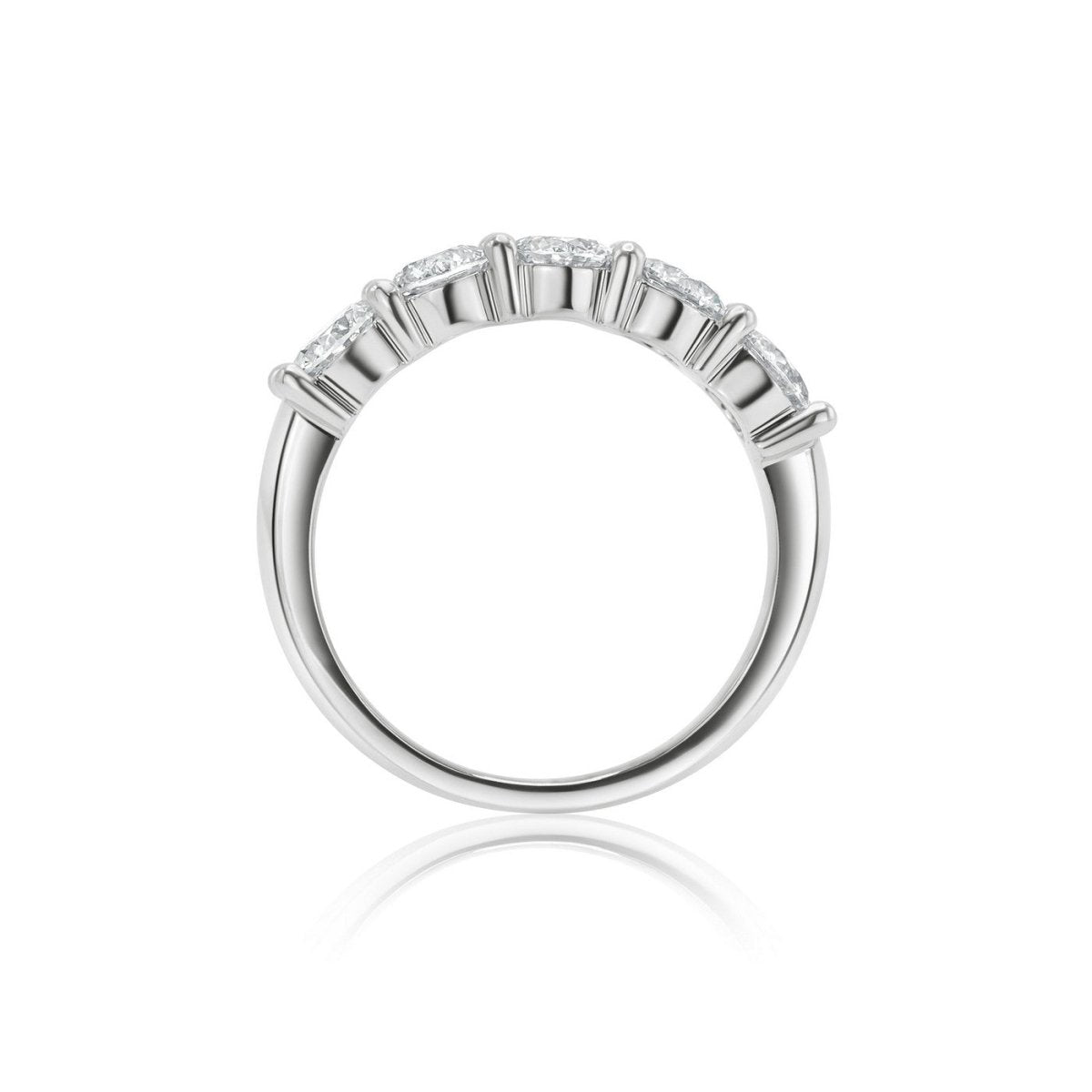 1 carat round 5 stone anniversary band ring in 14K yellow gold with F VS lab-grown diamonds – Nura Lab NZ