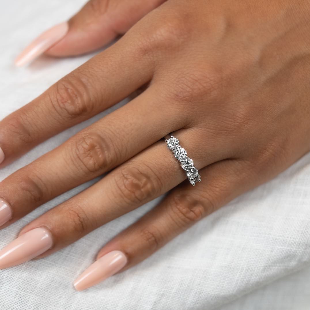 2 Carat Round 5-Stone Anniversary Band Ring