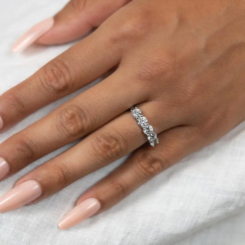 2 Carat Round 5-Stone Anniversary Band Ring Nura Lab
