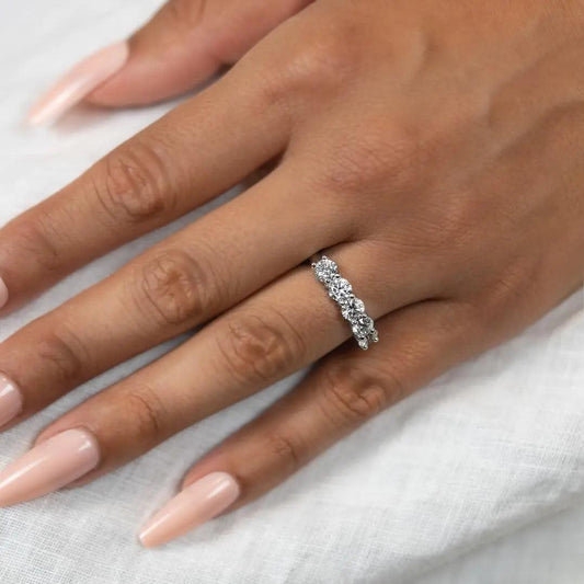 2 Carat Round 5-Stone Anniversary Band Ring Nura Lab