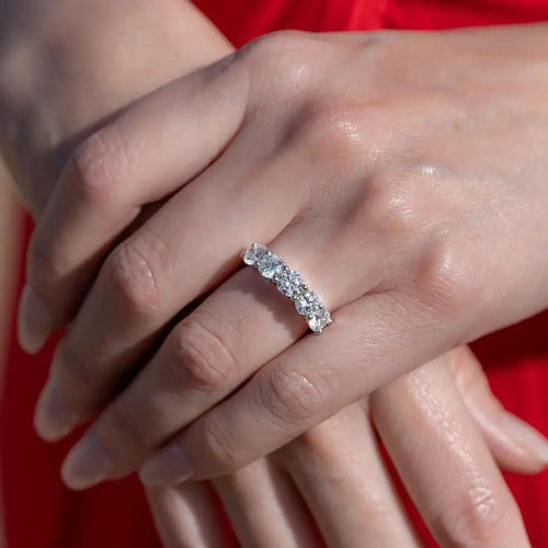 2.5 Carat Round 5-Stone Anniversary Band Ring Nura Lab