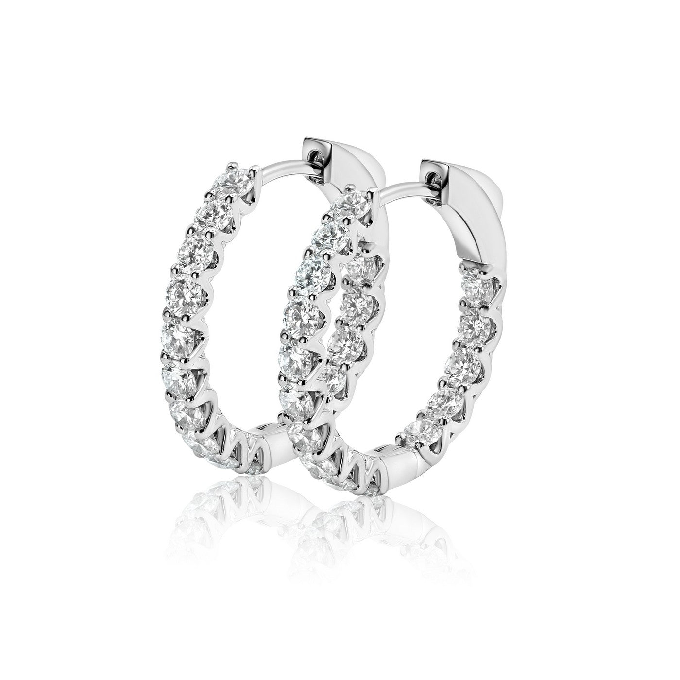 2 Carat Lab-Diamond 15mm Huggie Earrings