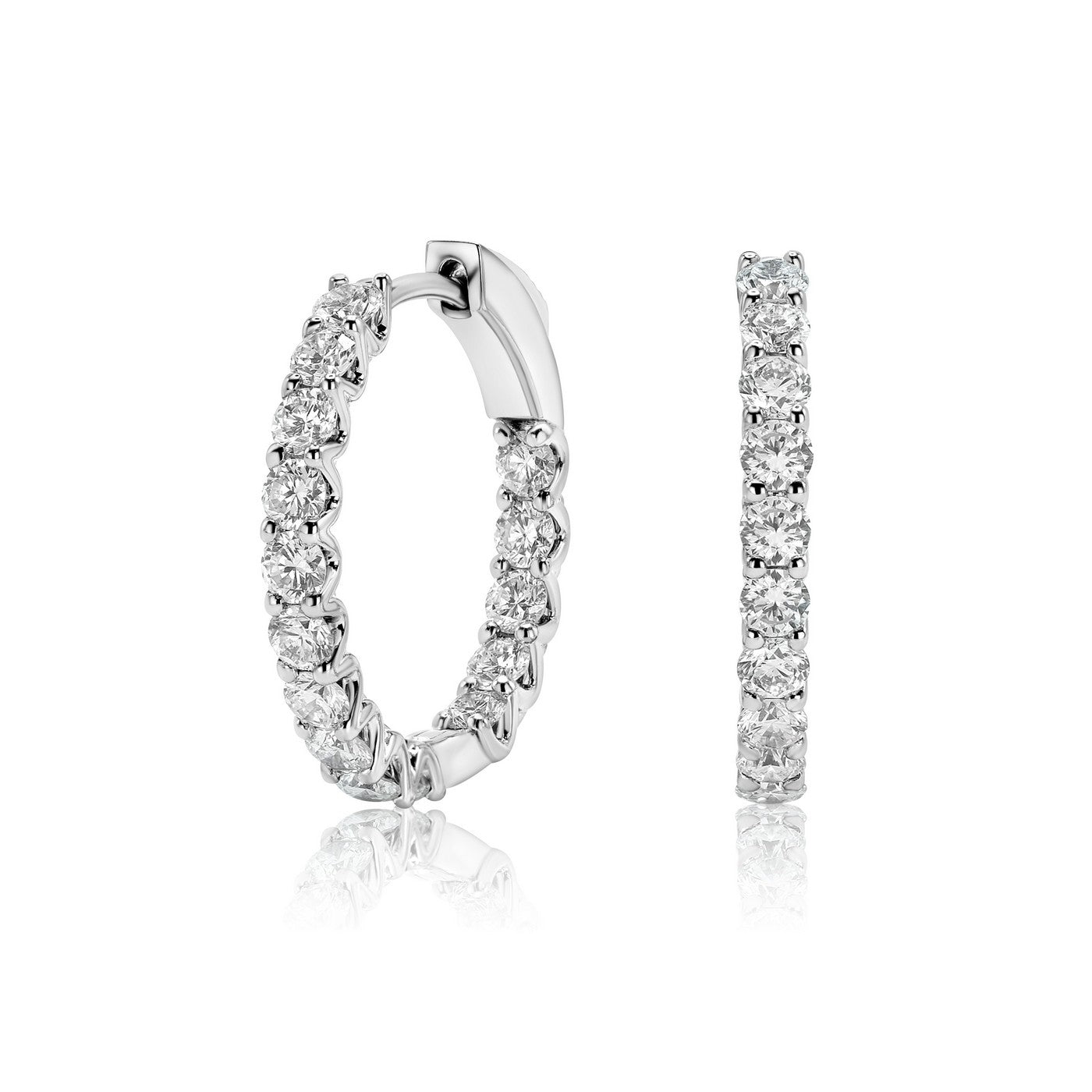 2 Carat Lab-Diamond 15mm Huggie Earrings