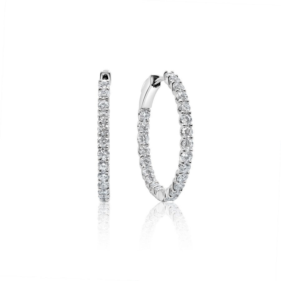 2.5 Carat Lab-Created Diamond Huggie Earrings 23.5 mm