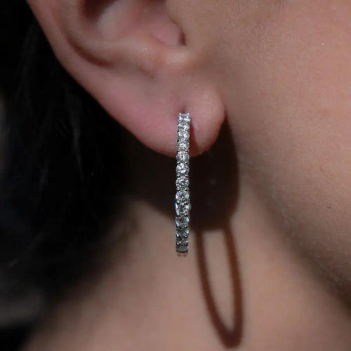 2.5CT Huggie Earrings 23.5 mm Nura Lab
