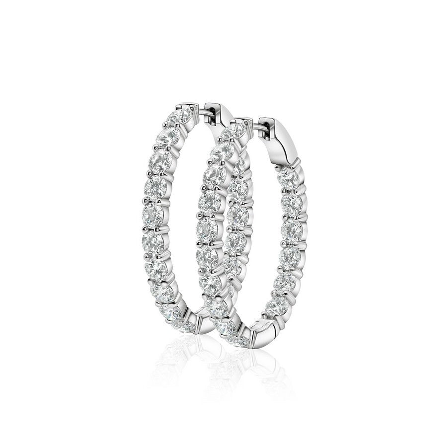 8 Carat Lab Diamond Large Hoops Earrings