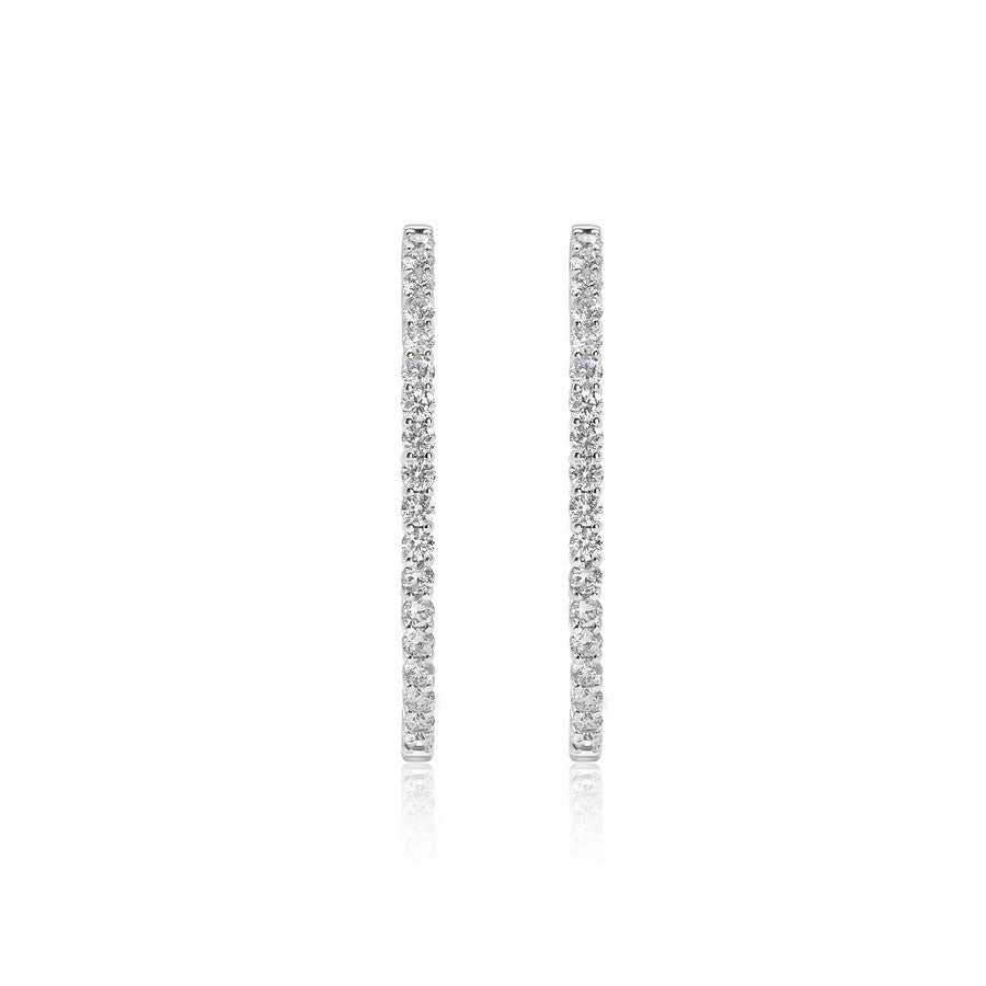 2 Carat Lab Diamond Large Hoops Earrings