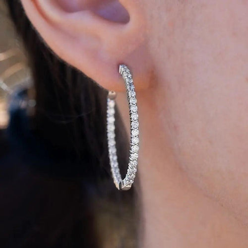 2 CT Large Hoops Earrings Nura Lab
