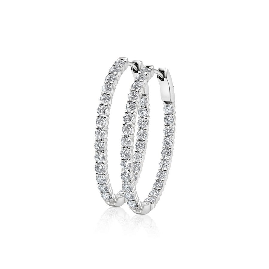3 Carat Lab Diamond Large Hoops Earrings