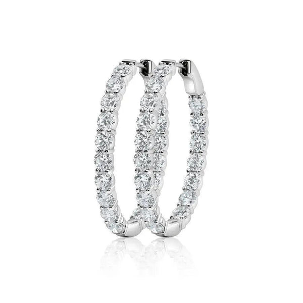 6 CT Large Hoops Earrings