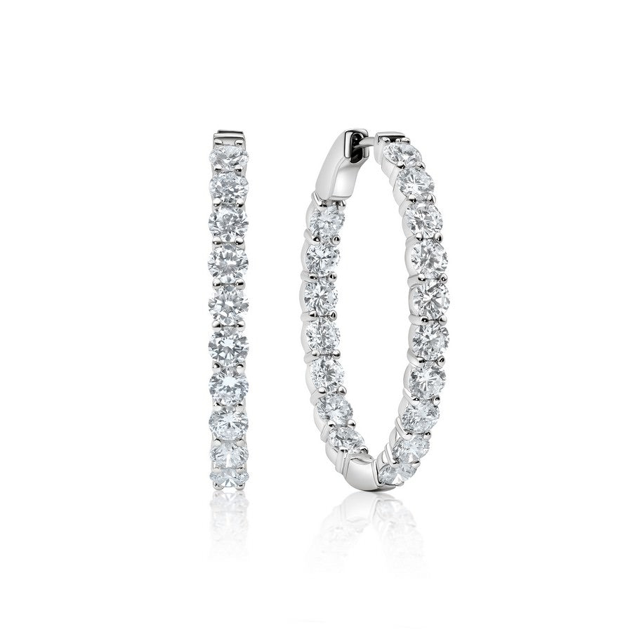 6 Carat Lab Diamond Large Hoops Earrings