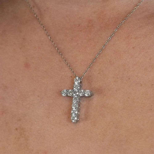 2.5 Carat Cross Diamond Pendant Lab-Grown Necklace Nura Lab