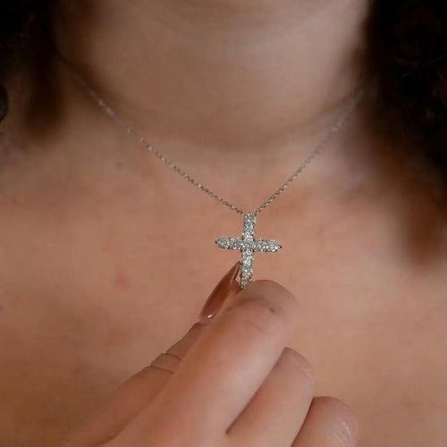 2.5 Carat Cross Diamond Pendant Lab-Grown Necklace Nura Lab