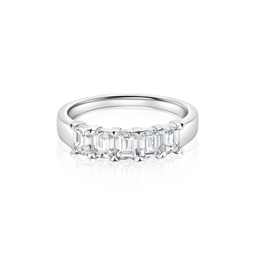 2.3 Carat Emerald Five Stone Anniversary Band