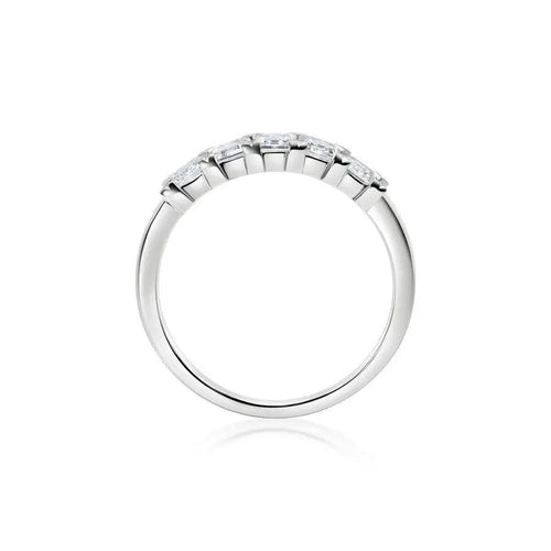 1 Carat Emerald Five Stone Anniversary Band Nura Lab