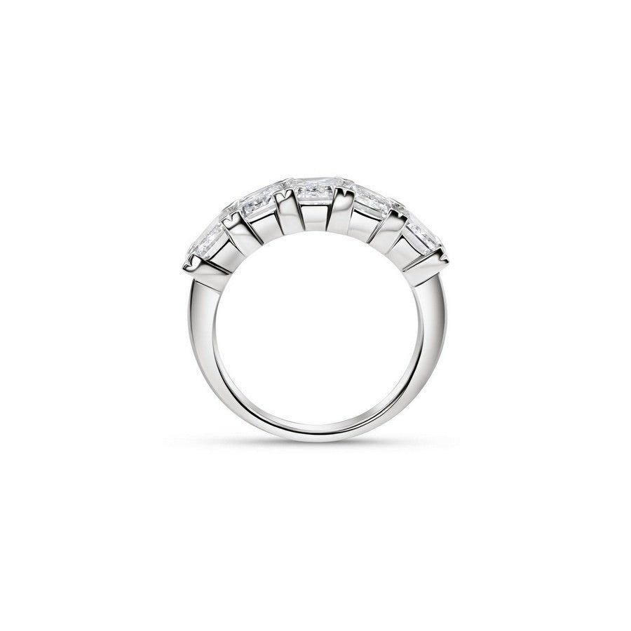 Nura Lab 5 carat emerald-cut 5-stone anniversary band in 14K yellow gold, VS F lab-grown diamonds