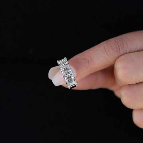 5 Carat Emerald Five Stone Anniversary Band Nura Lab