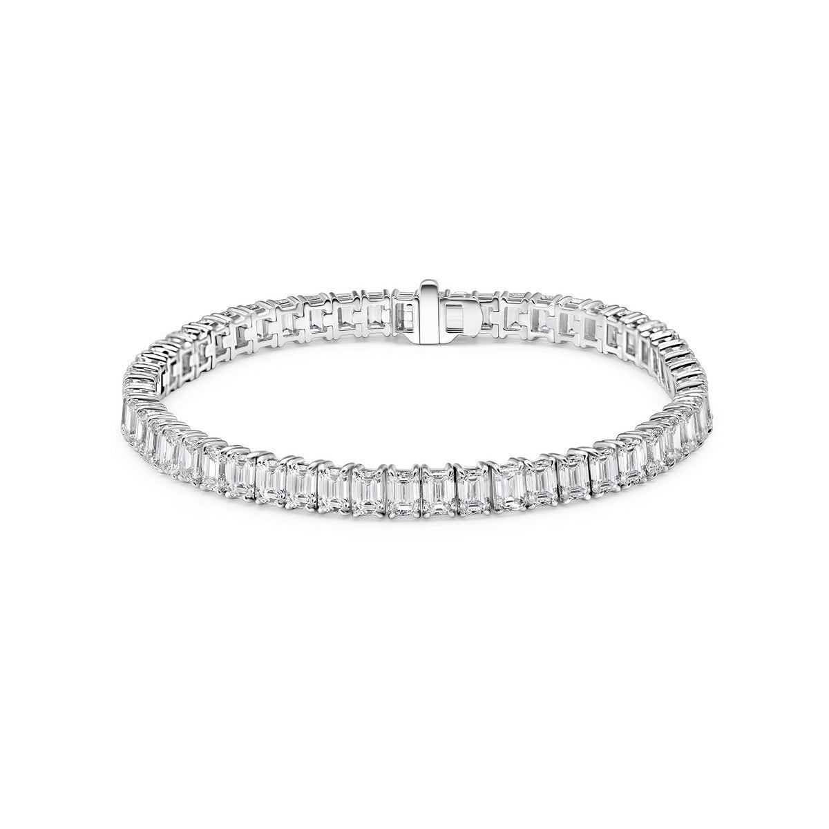 14 Carat Emerald Cut Diamond Tennis Bracelet