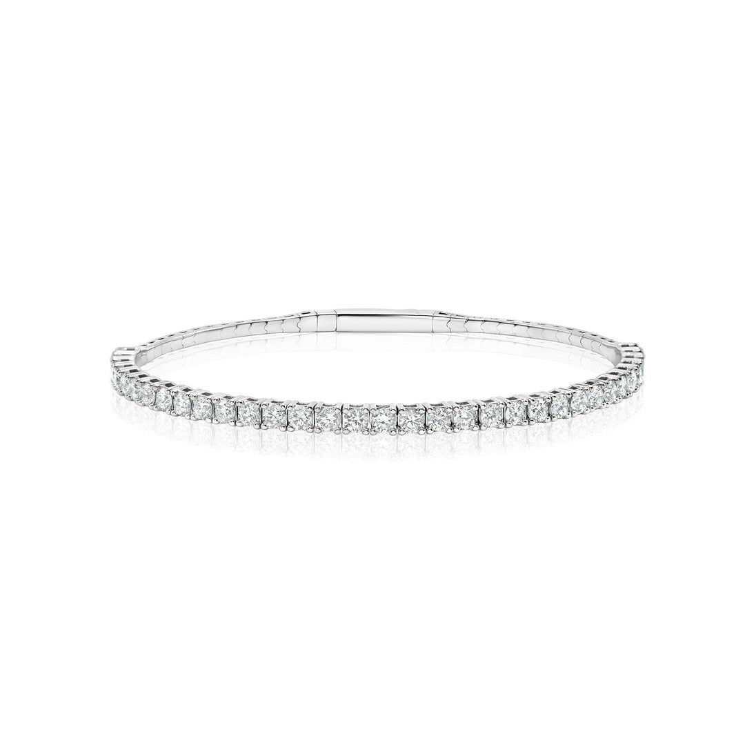 2.50 Carat Flex Bangle Bracelet 14K White Gold