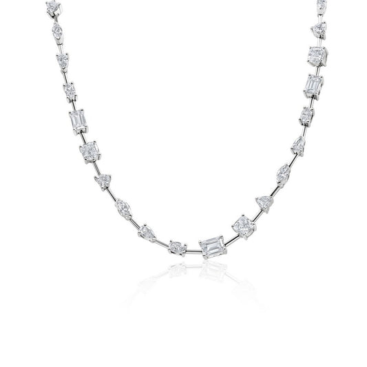 15 Carat Lab-Grown Diamond Multi-Shape Tennis Necklace