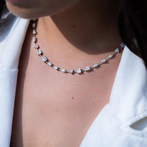 15 Carat Lab-Grown Diamond Multi-Shape Tennis Necklace Nura Lab