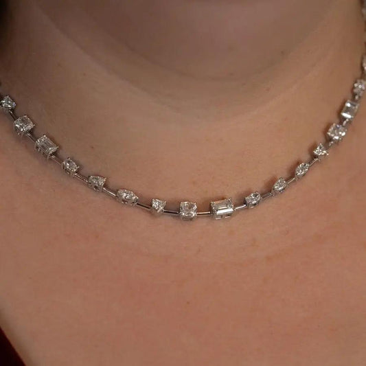 15 Carat Lab-Grown Diamond Multi-Shape Tennis Necklace Nura Lab
