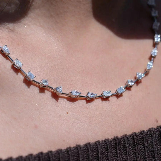 10 Carat Lab-Grown Diamond Multi-Shape Tennis Necklace Nura Lab