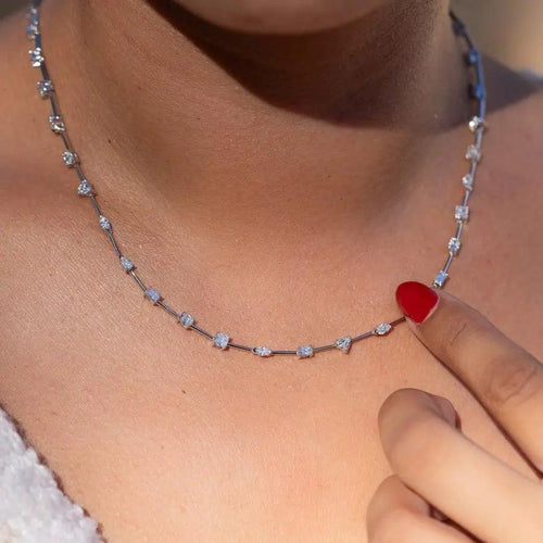 5 Carat Lab-Grown Diamond Multi-Shape Tennis Necklace Nura Lab