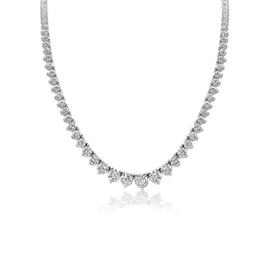 15 Carat Riviera Lab-Grown 3-Prong Diamond Necklace