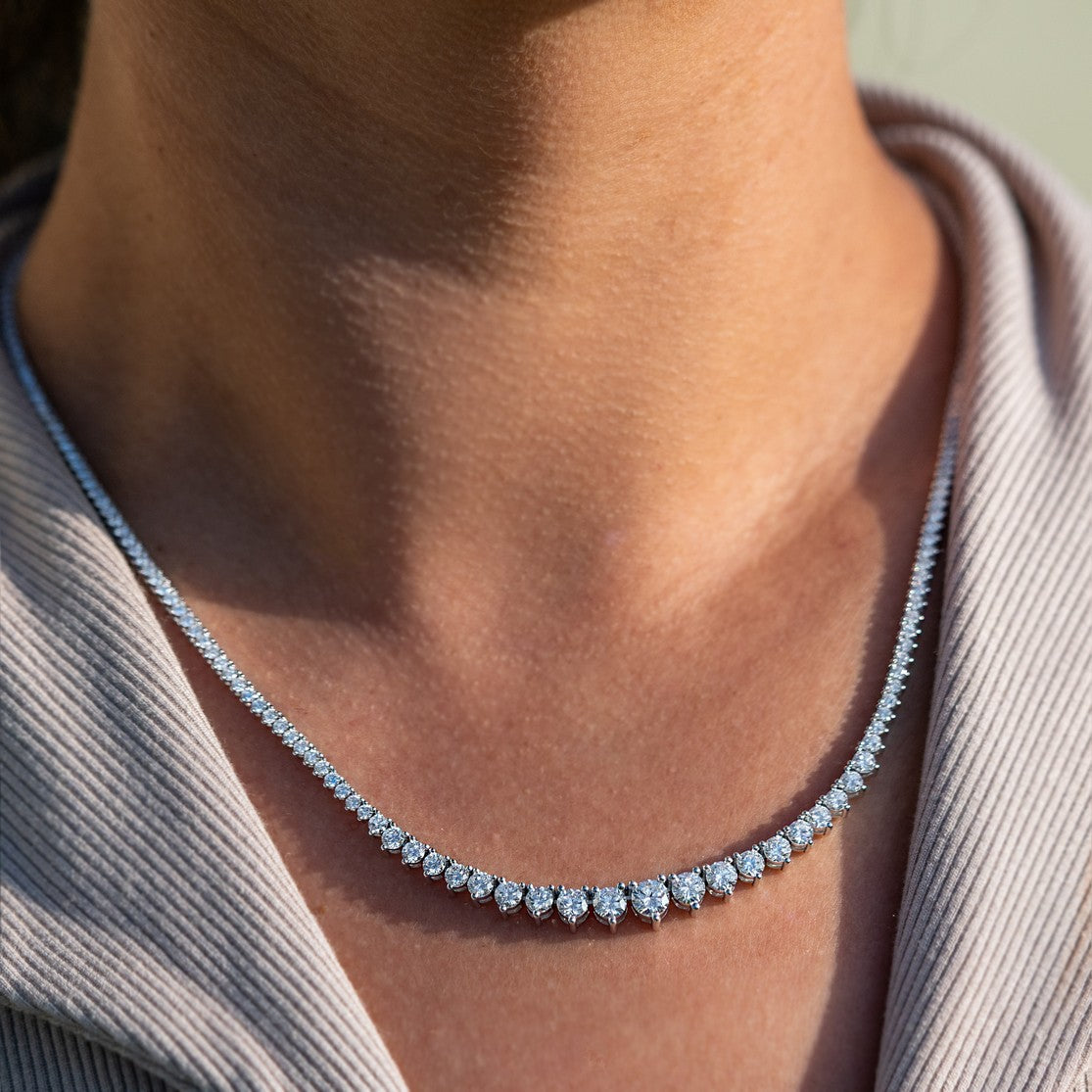 5 Carat Riviera Lab-Grown 3-Prong Diamond Necklace