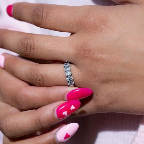 1.20 Carat Oval 5-Stone Anniversary Band Ring Nura Lab