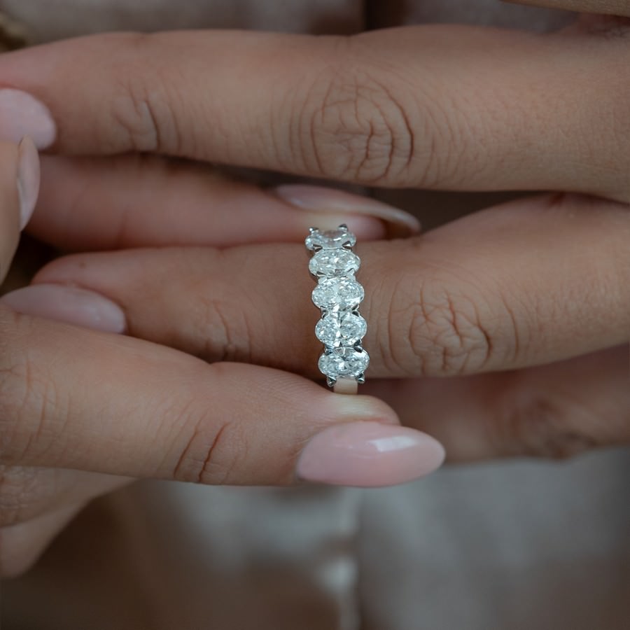 3 Carat Oval 5-Stone Anniversary Band Ring