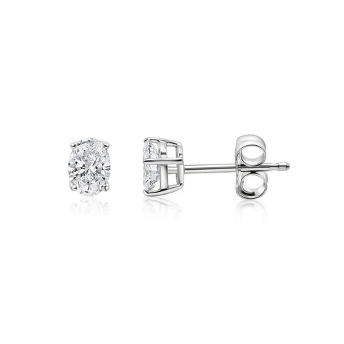 1 Carat Oval Stud Earrings – Lab-Grown Diamonds Nura Lab