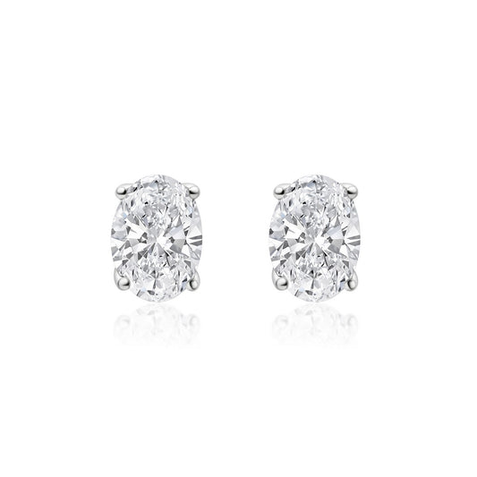 1 Carat Oval Stud Earrings – Lab-Grown Diamonds