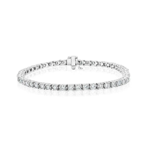 Nura Lab 5 Carat Diamond Tennis Bracelet in 14K yellow gold, 7 inch (18 cm), lab grown diamonds VS–SI F–G