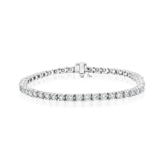Nura Lab 5 Carat Diamond Tennis Bracelet in 14K yellow gold, 7 inch (18 cm), lab grown diamonds VS–SI F–G