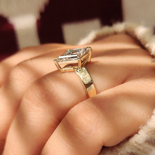 Isadora Anne - Lozenge Cut Engagement Ring in Solitaire Style