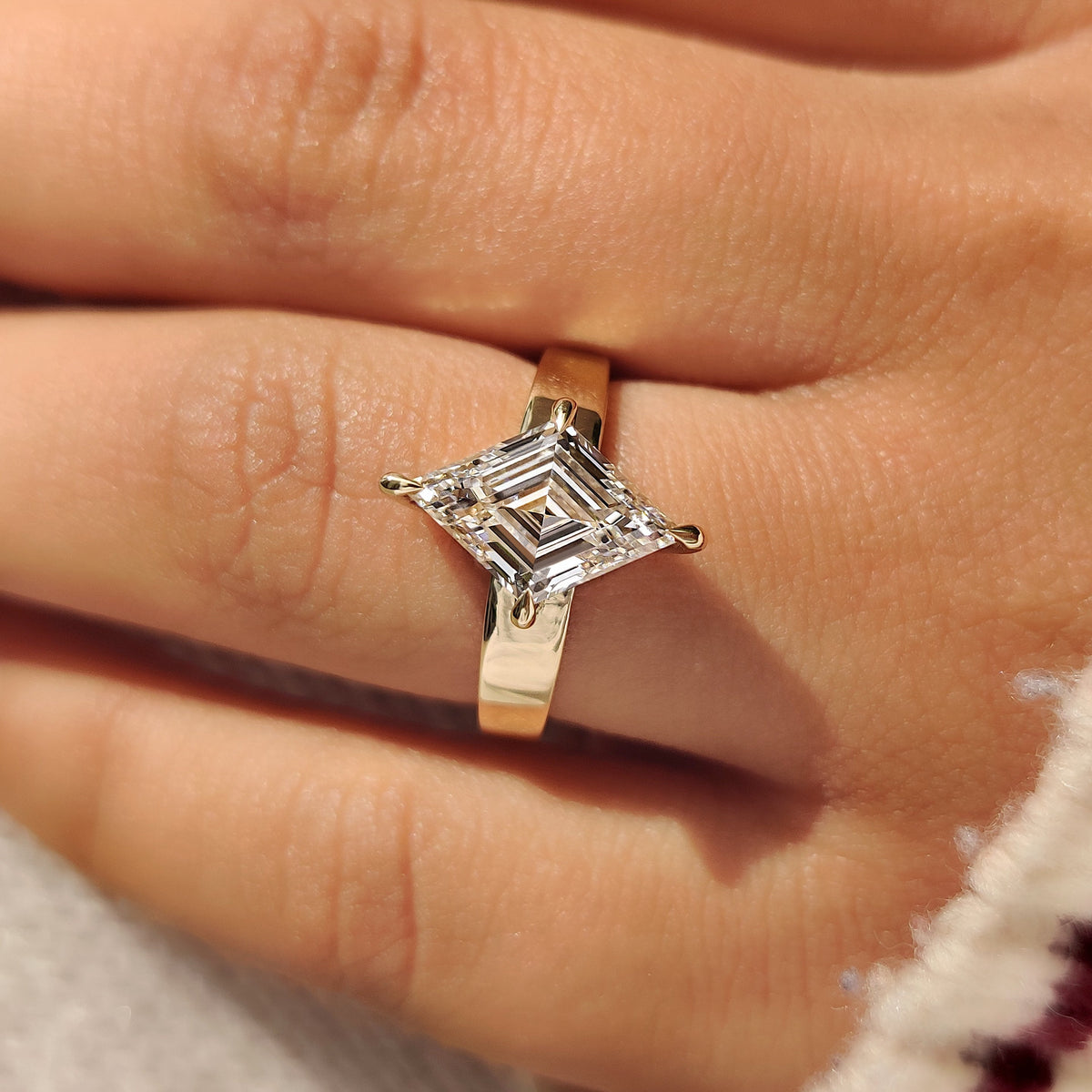 Isadora Anne - Lozenge Cut Engagement Ring in Solitaire Style