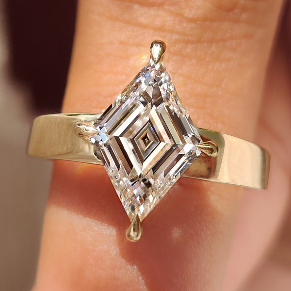 Isadora Anne - Lozenge Cut Engagement Ring in Solitaire Style