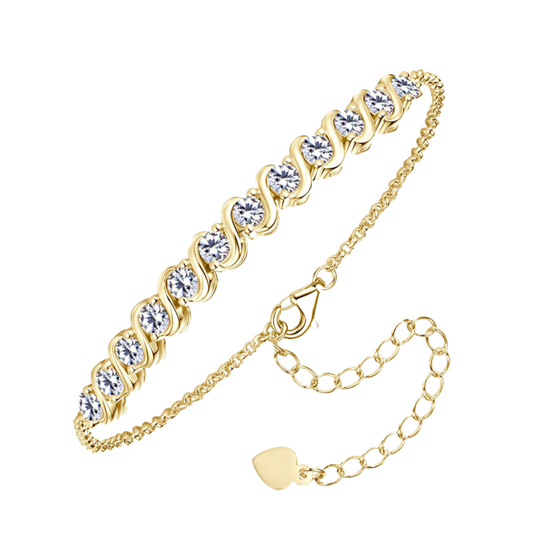 Marigold Wave Moissanite Bracelet by Nura Lab