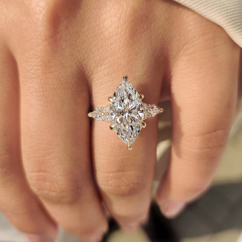 Leonora Grace - Marquise Diamond Ring in Muse Style