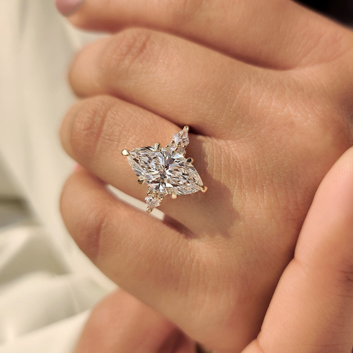 Leonora Grace - Marquise Diamond Ring in Muse Style