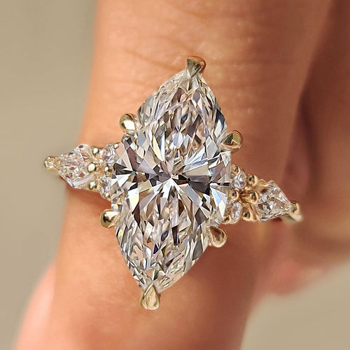 Leonora Grace - Marquise Diamond Ring in Muse Style