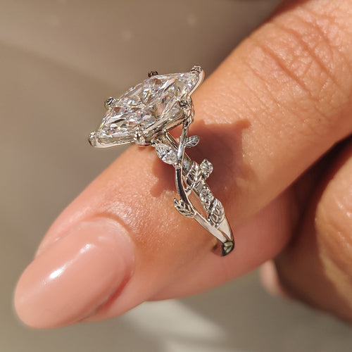 Seraphina Pearl - Dutch Marquise Cut Engagement Ring in Nature Inspired Style