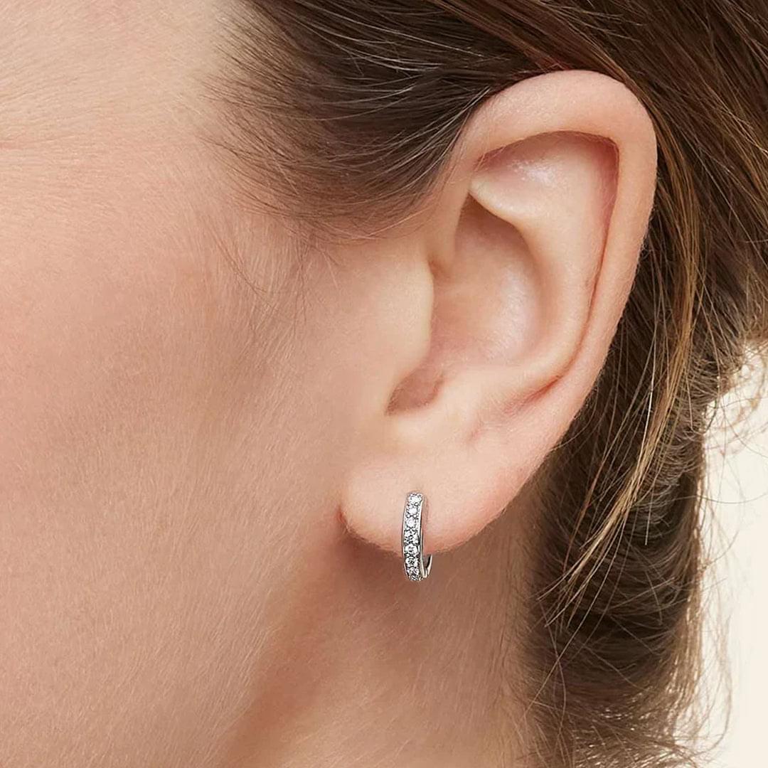 Channel-Set Hoop Moissanite Earrings by Nura Lab