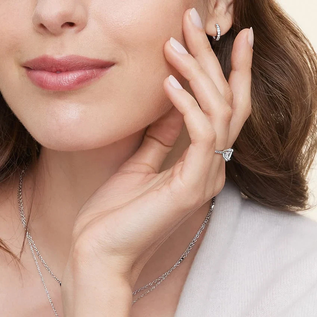 Channel-Set Hoop Moissanite Earrings by Nura Lab