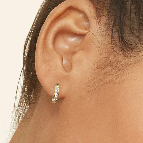 Channel-Set Hoop Moissanite Earrings by Nura Lab