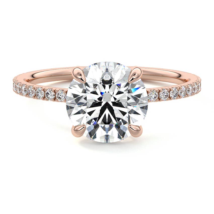 Aurelia - Round Rose Gold Lab Grown Diamond Engagement Ring | Nura Lab