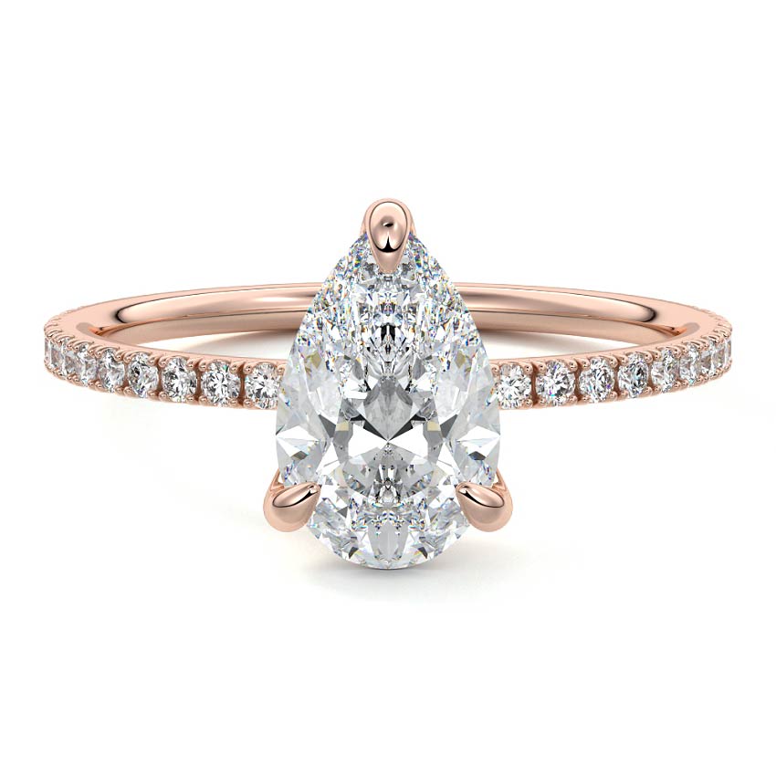Aurelia - Pear Rose Gold Lab Grown Diamond Engagement Ring | Nura Lab