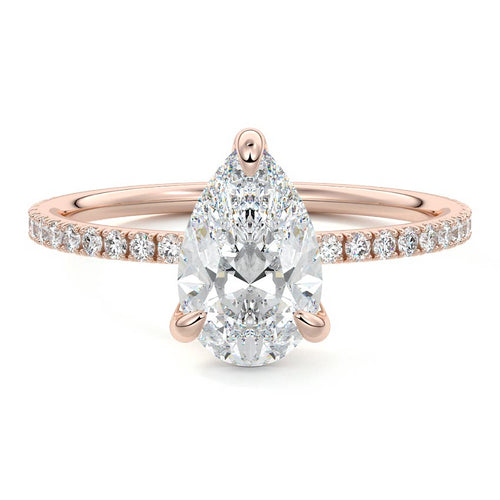 Aurelia - Pear Rose Gold Lab Grown Diamond Engagement Ring | Nura Lab